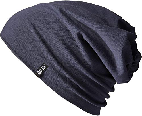 Enter the Complex® Leichte Beanie Mütze, Herren und Damen, Übergangsmütze, Herbst Winter und Frühling Sommer, Dünne Kopfbedeckung, Baumwolle (Jersey), L/XL, Anthrazit