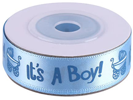 Yosoo Satinband Baby Junge blau Geschenkverpackung Seil rosa Baby Mädchen Geburtstag Party Dekoration Polyester Satinband 9,1 m/Rolle (blau)