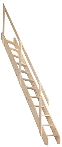 Dolle Amsterdam Wooden Space Saver Staircase Kit (Loft Stair) - Suitable for a Floor Height up to 2980mm