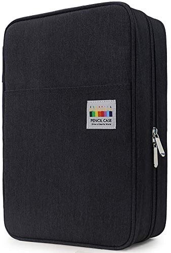 YOUSHARES Große Federmäppchen 300 Slots - Federmappe Groß Federmäppchen Große Kapazität Mäppchen Organizer Stiftetui mit Mehrschichtigem Halter für Prismacolor Coloured Pencils & Gel Pen (Schwarz)