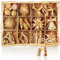 COM-FOUR® 35x Strohsterne im Mix-Set - Christbaum-Schmuck - Stroh-Anhänger für den Weihnachtsbaum - natürlicher Christbaum-Behang - Weihnachtsdekoration (35-teilig - Set1)