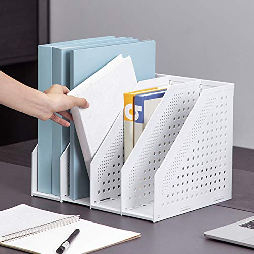 Faltbarer Stehsammler A4,Zusammenklappbarer Zeitschriftenhalter, Aktenmagazinhalter Bücher Ordner Dokumente Buchständer Buchhalter Organizer Bücherregal Schreibtisch für Zuhause Arbeitzimmer Büro