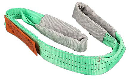 Cargo Lifting Sling Duplex Polyester Flat Webbing Lift Strap Colored Lifting Belt Load Handling Sling Heavy-Duty Lift and Tow Strap Lifting Strap (Green, 2T 1M)
