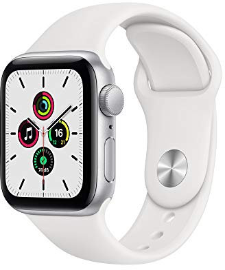 Apple Watch SE GPS 40MM Silver Aluminium Case WH Sport Band REG