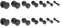 AllerPierce 14PCS 7 Pairs Black Stud Earrings For Men Women Stainless Steel Ears Plugs Screw Earring Studs Set 2mm-10mm