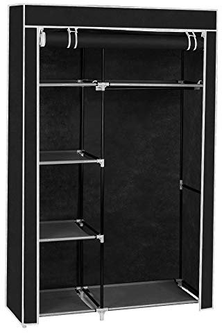 Alightup Armoire Chambre Armoire de Rangement Dressing Chambre Penderie Tissu Garde Robe Portable pour Chambre D'adulte Noir 5 Couches 12 Cube