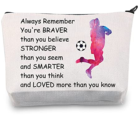 Fußball-Geschenke für Sie, mit Reißverschluss, Tasche für Fußball, Kosmetik, Make-up, Fußballspieler, Geschenk für Fußballliebhaber, Reisetasche, Organizer, Leinwand.,