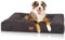 Knuffelwuff orthopädisches Hundebett aus kuscheligem Velours mit Handwebcharakter Sofia 80x60cm Schwarz - Abnehmbarer Bezug - waschbar - für große, mittelgroße und kleine Hunde