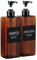 Segbeauty 2er-Set Shampoo Flaschen zum Befüllen Braun, 500ml Durchscheinend Pumpspender aus Kunststoff für Badezimmer, Spender mit Etikettenaufkleber auf der Shampoo Conditioner Flasche