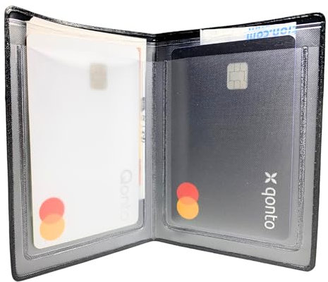 Etui Carte Bancaire Homme Garcon Ado enfant (Noir) Porte Carte Bancaire Slim, Permis de Conduire Carte identité Carte vital Navigo Police Nationale Fidelite - Range Carte Bancaire, Billets, Tickets