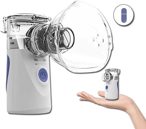 Portable Handheld Nebulizer Mute Mini Home Atomizer Air Moisturizer Humidifier Sprayer Disinfection Purifier For Child Adult (Color : Blue)
