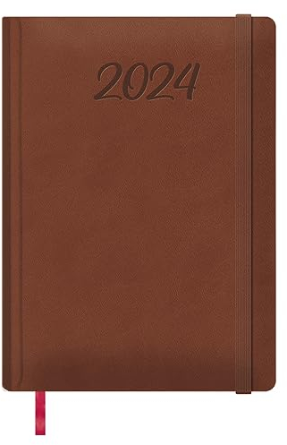 Dohe - Kalender 2024 - Tag-Seite - Größe: 17x24 cm - 336 Seiten - Eingenähter Einband - Hardcover - Braun - Modell Manaos