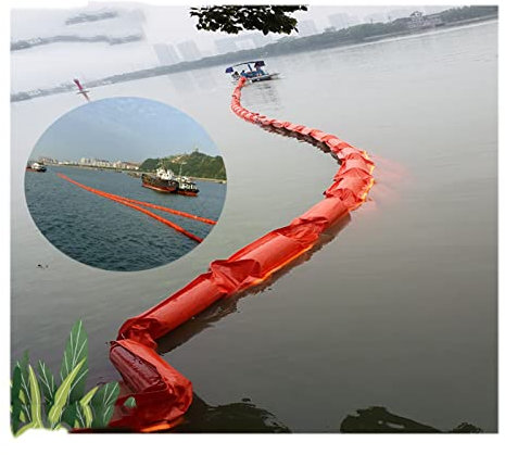 Bolsas de inundación, Valla De Aceite De PVC, Pluma De Contención De Aceite Tipo Flotador De PVC, Lago De Río Protege El Agua For Evitar La Contaminación, Instalación De Bricolaje, Personalizable ( Co