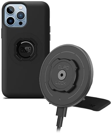 Quad Lock Adhesive Dashboard/Console Car Phone Holder Kit with MAG Wireless Charging Head V2 and MAG Phone Case for iPhone 13 Pro Max