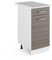 Vicco Unterschrank R-Line, Grau/Weiß, 40 cm mit Schublade, mit Arbeitsplatte