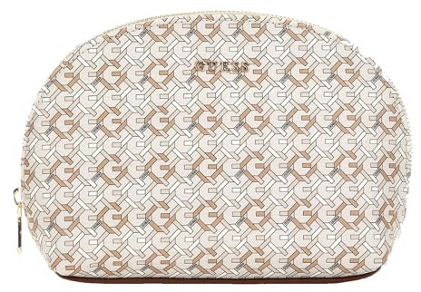 GUESS Kosmetiktasche Dome Travel Case Beige Multi hellgrau