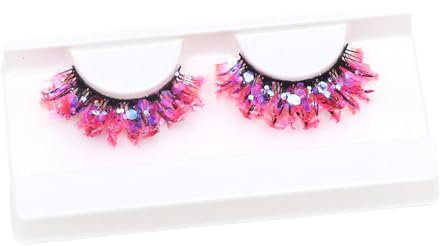 Dekorative glänzende Wimpern, -farbige Wimpern, Festival-Stil, Make-up-Wimpern, Weihnachtsaugen, lange, dichte und glänzende Pailletten