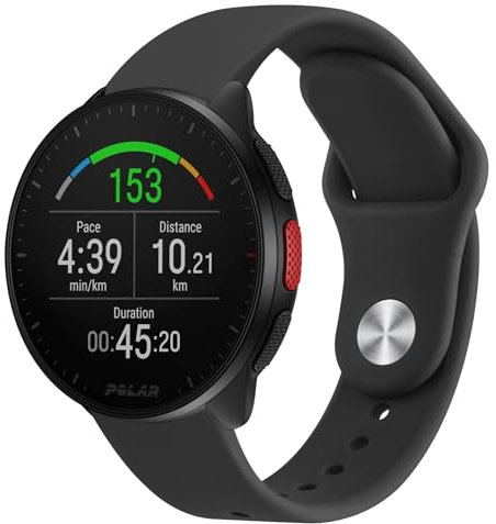 Amzpas Armband Kompatibel Mit Polar Pacer/Pacer Pro/Ignite 2/Ignite 3 - Silikon Uhrenarmband Für Damen Und Herren, Wasserdichtes Sport Ersatzarmband, Schwarz