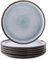 LeRatio Set di piatti piani da 6-27 cm in ceramica resistente ai graffi, lavabili in lavastoviglie e adatti al microonde, piatti da dessert, piatti per pasta, piatti da insalata, blu oceano