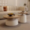 BAYTEWJX Round Coffee Table Set of 2,Modern Center Table,Wooden Coffee Table for Living Room,with Small Side Table,Low Round Coffee Table,Easy to Assemble,for Living Room Bedroom Home Office.