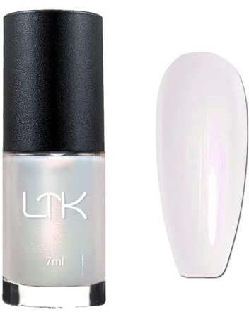 Pearl Mermaid Iridescent Nail Polish - Quick Drying White Nail Polish High Glossy High Reflective Glitter - Long-Lasting Air Dry Aurora Gel for Women Girls