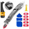 FOLAI Caulking Tool 5 in 1 Sealant Finishing Tool Bathtub Caulk with Stainless Head&5 Replace Silicone&4 Grout Scrapers Pads Kitchen,Glass Glue Angle Scraper for Bathroom, Floor,Wall, Floor, Tile