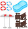 VANZACK 2Ensembles Mini Piscine et Transat pour Maison Décoration