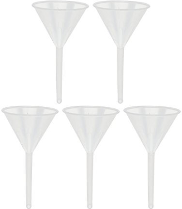 sourcing map Entonnoir de filtre en plastique de laboratoire pour examen 90mm Diamètre bouche Blanc 5Pcs
