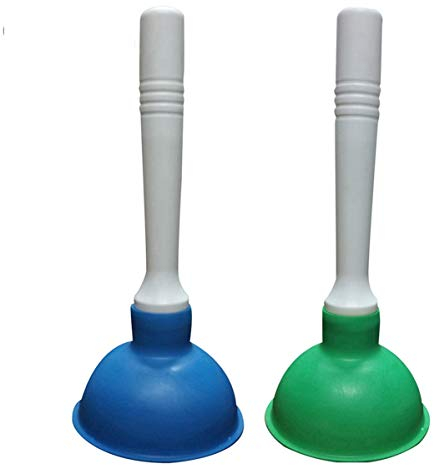 Coralpearl Pömpel Saugglocke Klein, Abfluss Kolben, WC Stößel Pumpe Sauger Stampfer Reiniger für Bad Toilette, Küche Waschbecken, Dusche Klempner Abflussreiniger Verstopfen Entferner, Blau + Grün