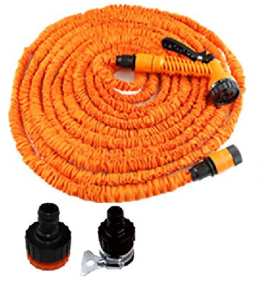 LF-jingjiemei Schlauch Garten Teleskop-Gartenbewässerungsschlauch aus Latex, Gartenschlauch 7-Modus-Funktionen, Gartenschlauch, flexibel, leicht, ohne Knick-Schnellverschluss@7,5 Meter_Orange