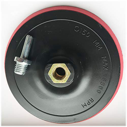 Piatto per levigatrice 150 mm con velcro M14 e spiga per trapano