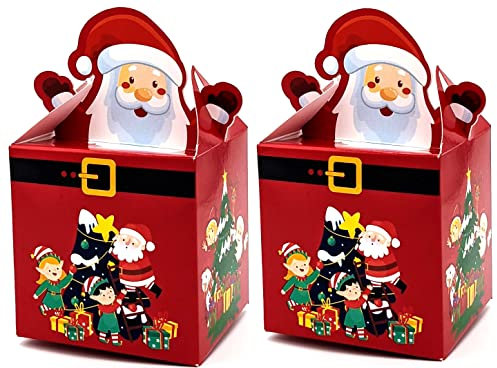 Christmas Sweet Boxes Empty for Gifts Big size -12/24/50 pcs - Christmas Treat presents - candy cupcake cookie treats party - Xmas tree boxes - Santa Claus for decoration by Giftinghouse. (12)