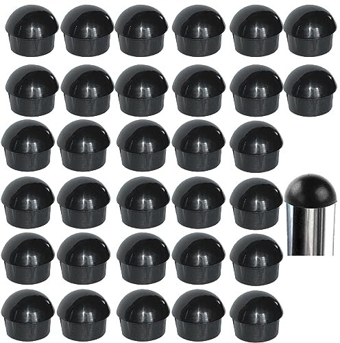 LEZED Rohrstopfen Rund Endkappe Rohr Lamellenstopfen mit Kugelkopf Rund Stuhlstopfen Rohrabdeckung aus Kunststoff Rundrohrstopfen Rohrkappen für Schemel Stahlrohrstühle 32 Stück (32mm)