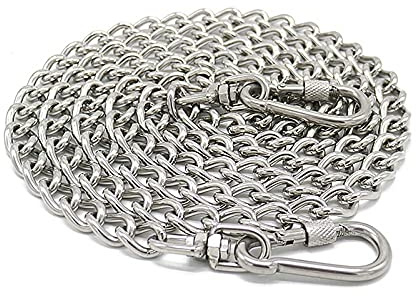 HYIKOW Kaubeständige Metall-Hundekettenleine, Verchromt Metall-Leine, Hochleistungs-Hundekette Leine, Robuste Hundeleine Trainingsleine eignet für Alle Größe Hunde,4mm,2m