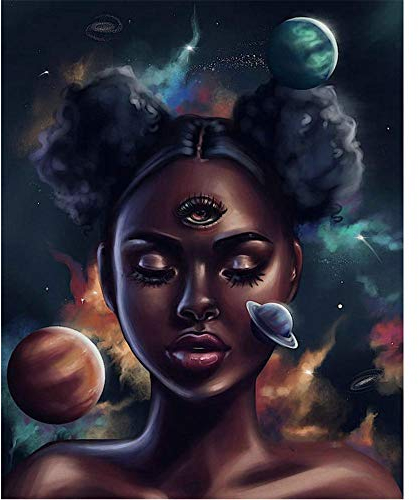 Puzzle 1500 Teile,Afrikanisches Mädchen und Planet Puzzle für Erwachsene,Impossible Puzzle, farbenfrohes Legespiel,Geschicklichkeitsspiel für die ganze Familie,Erwachsenenpuzzle ab 14 Jahren-35x23 Zo