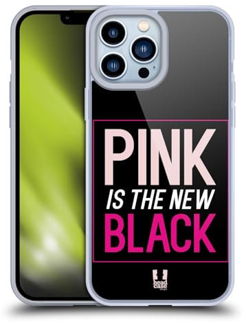 Head Case Designs Nuovo Nero Impero Rosa Custodia in Gel [Protezione di Grado Militare] Compatibile con Apple iPhone 13 PRO Max E Compatibile con MagSafe