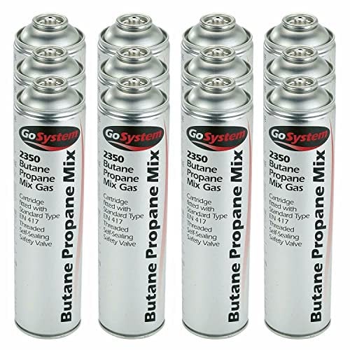 GoSystem Garden Weed Wand Gas Weed Killer Burner Blaster Burning Torch and Gas Canisters Refill for Camping Stove Blowtorch BBQ (12 x Go Can 350g Only)