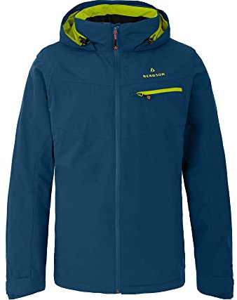Bergson TALLMOS | Herren Regenjacke, Netzfutter, 20000 mm Wassersäule, Poseidon/Lime Punch (390/268), 68 - Herren