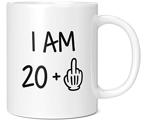 Mug Monster - 21st Birthday Mug, I Am 20 + 1, Gift for 21 Year Old, Novelty Cup - Ceramic Coffee Beaker/Cup, Gift for Men or Women, Extra Large and Giant Available, 20oz White
