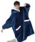 BEDSURE Hoodie Decke mit Ärmeln und Kapuze - Kuscheldecke mit Ärmeln Sherpa Kuschelpullover Damen als Geschenke für Frauen, Blau, 110x90cm