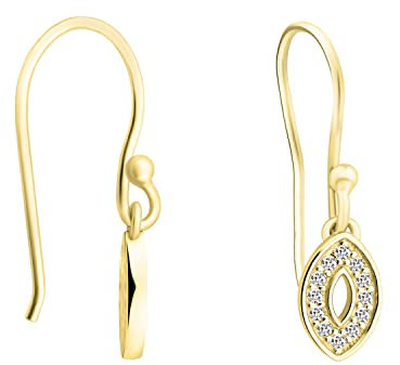 SOFIA MILANI - Damen Ohrringe 925 Silber - vergoldet/golden & mit Zirkonia Steinen - Ovale Ohrhänger - E1539