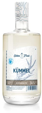 Ebbe und Flut 'Kümmel' | Handgemachter Kräuterlikör aus Norddeutschland | Premium Kümmel von der Insel Rügen | 500ml Flasche | 34% vol. Alkohol