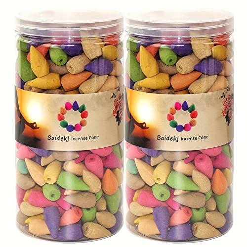Baidekj 600 Backflow Incense Cones Mixed Natural Scent for Waterfall Burner