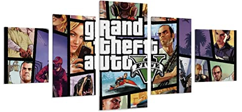 Gta Poster Poster Wandkunst 5er Set Drucke Leinwand Bild Drucke Modern Aesthetic Poster Wanddekoration