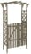 Keketa Arche de jardin en bois massif avec portail, pergola d'entrée, patio, pelouse, terrasse, salon, arche de porte, 116 x 40 x 204 cm, gris bois de chauffage massif