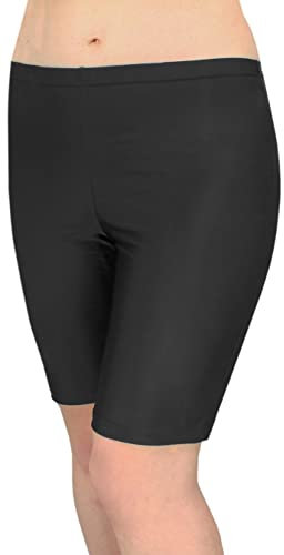 Aquarti Damen Schwimmradler Badehose Schwimmhose große Größen, Farbe: Schwarz, Größe: 42
