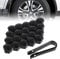 17mm Wheel Nut Covers, 20 Pcs Nut Caps Universal Wheel Bolt Covers with Removal Tool Set for Cars (Black)