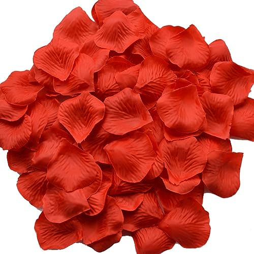 2000 Stück Künstliche Rosenblätter Rot,Deko Rosenblätter Romantische Rosenblüten Geschenk schöne Blütenblätter für Hochzeit, Valentinstag, Geburtstag Party Dekoration, Artificial Rose Petals Flowers