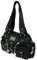 kennydoo moderne Damen Handtasche Kumixi Schultertasche Umhängetasche hobo bag Fächer Nieten Reißverschlüsse abnehmbarer Trageriemen (schwarz)