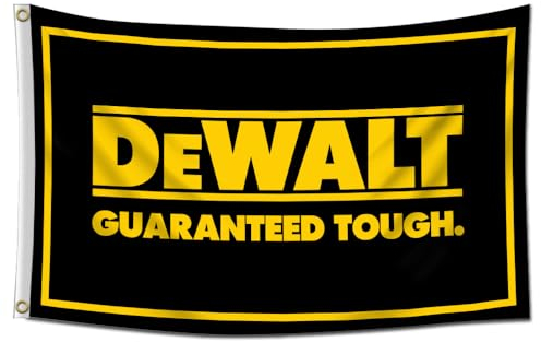 DecrPlus Dewalts Flagge Power Tools Garantiert Robustes Banner 90 x 150 cm (HD-Druck, langlebiges 150D Polyester) Garage Man Cave Decor